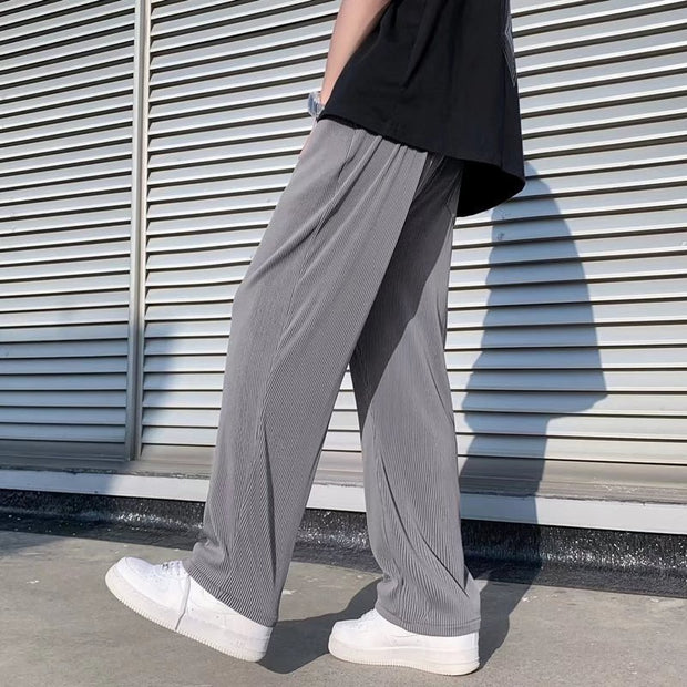 Striped Ice Silk Leggings Men's Summer Thin