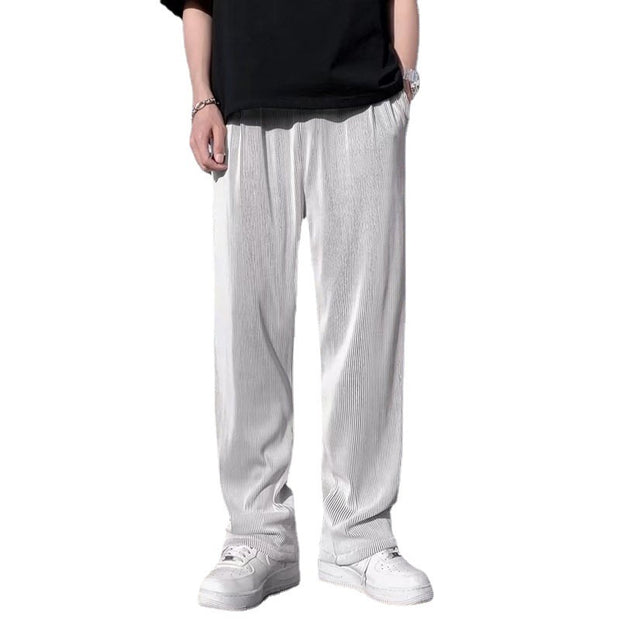 Striped Ice Silk Leggings Men's Summer Thin