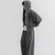 Vintage Hooded Cardigan Sweatshirt Jacket