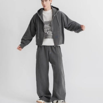 Vintage Hooded Cardigan Sweatshirt Jacket