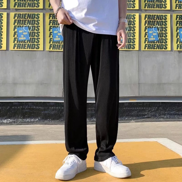 Striped Ice Silk Leggings Men's Summer Thin