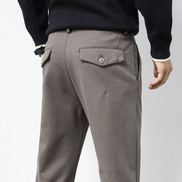 Men's Business Woolen Straight Casual Pants