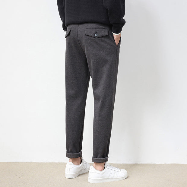 Men's Business Woolen Straight Casual Pants